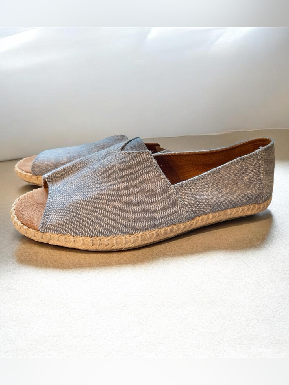 TOMS NEW Light Blue Denim Canvas Slip-On Espadrilles